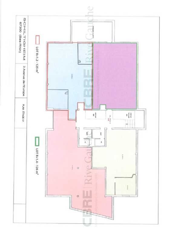 Location bureaux 126 m² non divisibles
