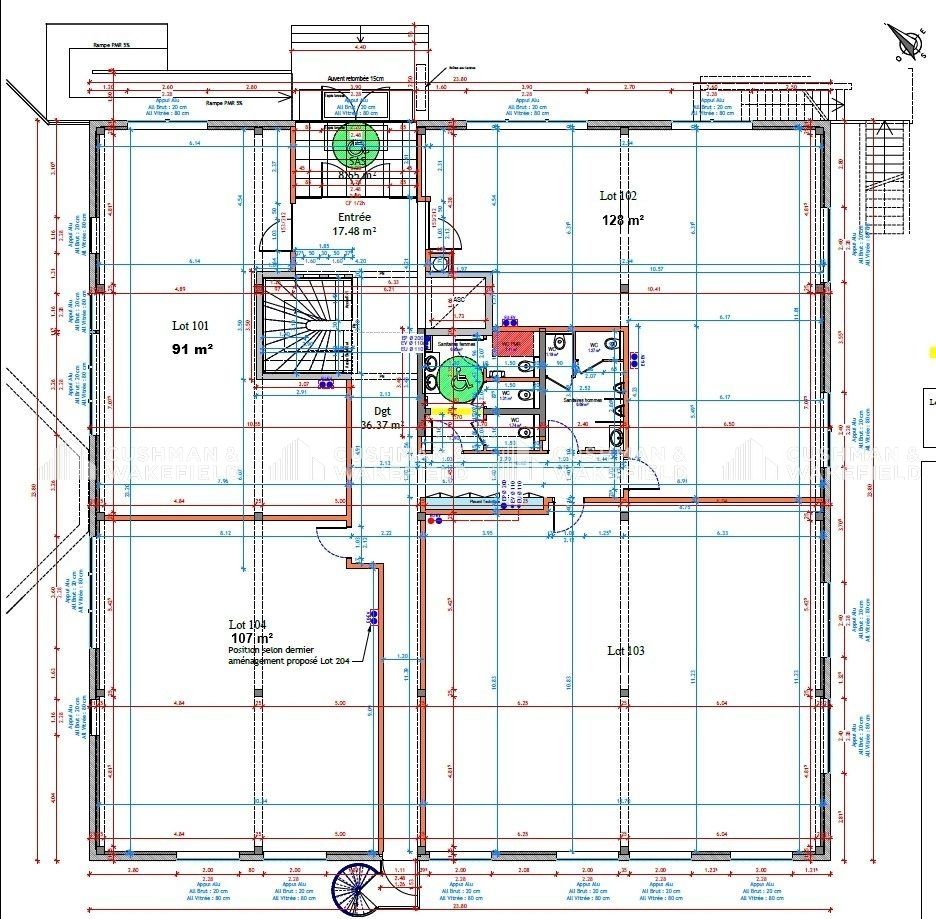 Location bureaux 719 m² divisibles à partir de 91 m²