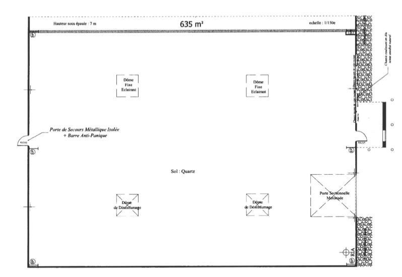 Location entrepots 635 m² non divisibles