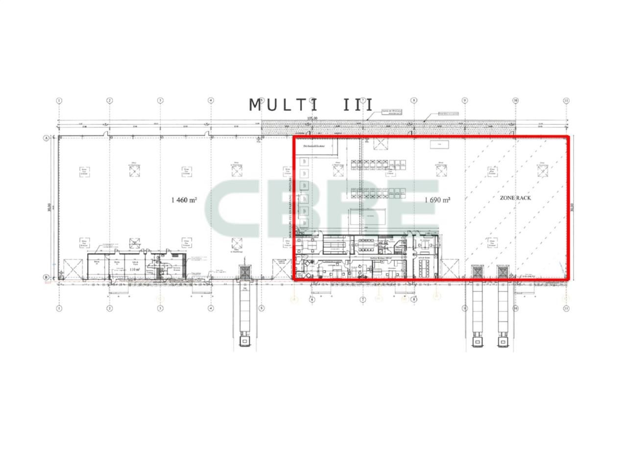 Location entrepots 1690 m² non divisibles