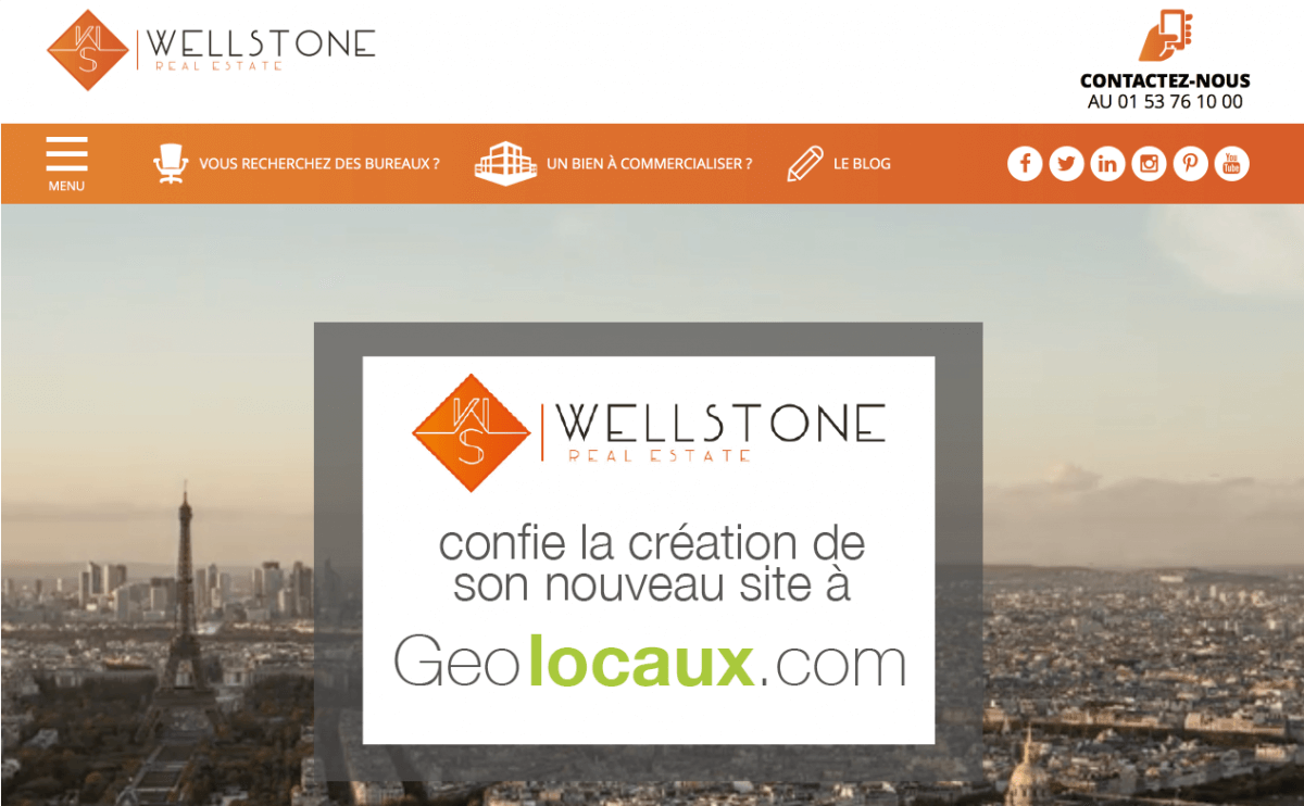 Wellstone confie la création de son site à Geolocaux