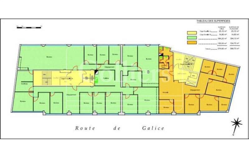 Location de bureau de 558 m² à Aix-en-Provence - 13100 plan - 1