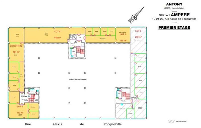 Location de bureau de 1 852 m² à Antony - 92160 plan - 1