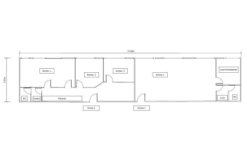 Location de bureau de 84 m² à Antony - 92160 plan - 1