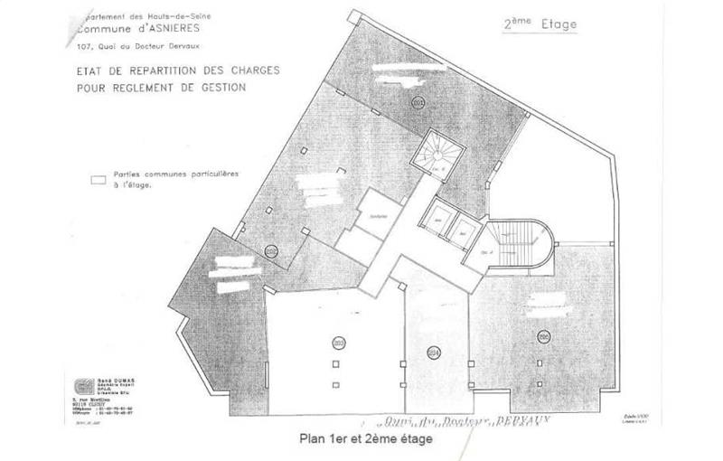 Location de bureau de 836 m² à Asnières-sur-Seine - 92600 plan - 1