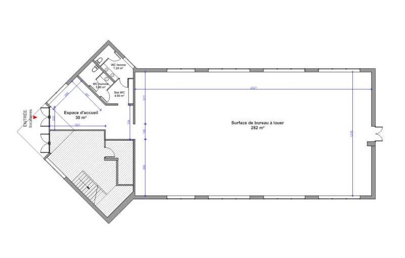 Location de bureau de 330 m² à Bièvres - 91570 plan - 1