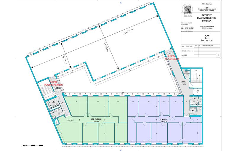 Location de bureau de 399 m² à Bordeaux - 33000 plan - 1