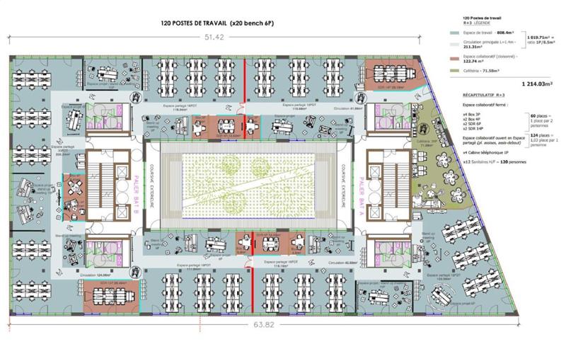 Location de bureau de 6 424 m² à Bordeaux - 33000 plan - 1