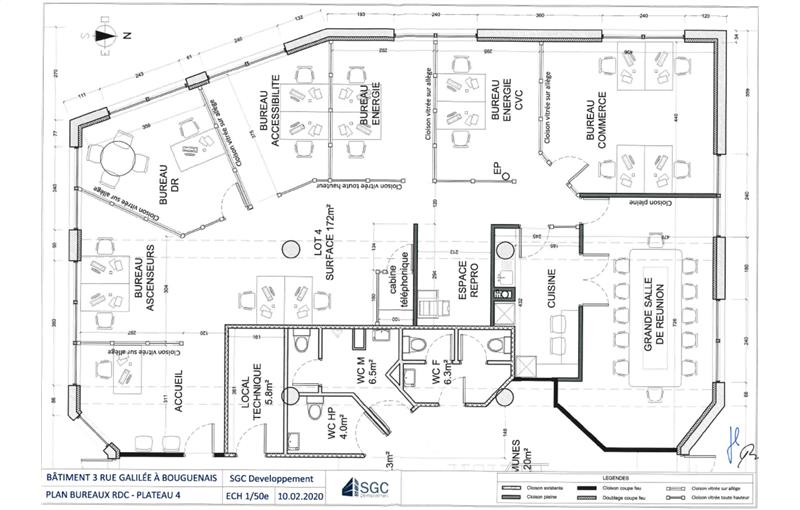 Location de bureau de 197 m² à Bouguenais - 44340 plan - 1