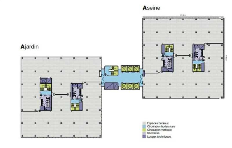 Location de bureau de 1 710 m² à Boulogne-Billancourt - 92100 plan - 1