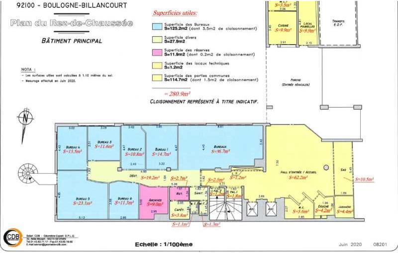 Location de bureau de 1 468 m² à Boulogne-Billancourt - 92100 plan - 1