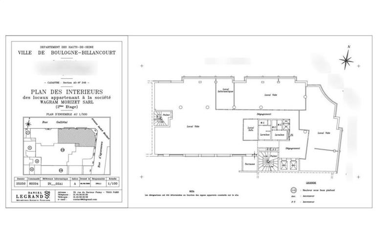 Location de bureau de 418 m² à Boulogne-Billancourt - 92100 plan - 1