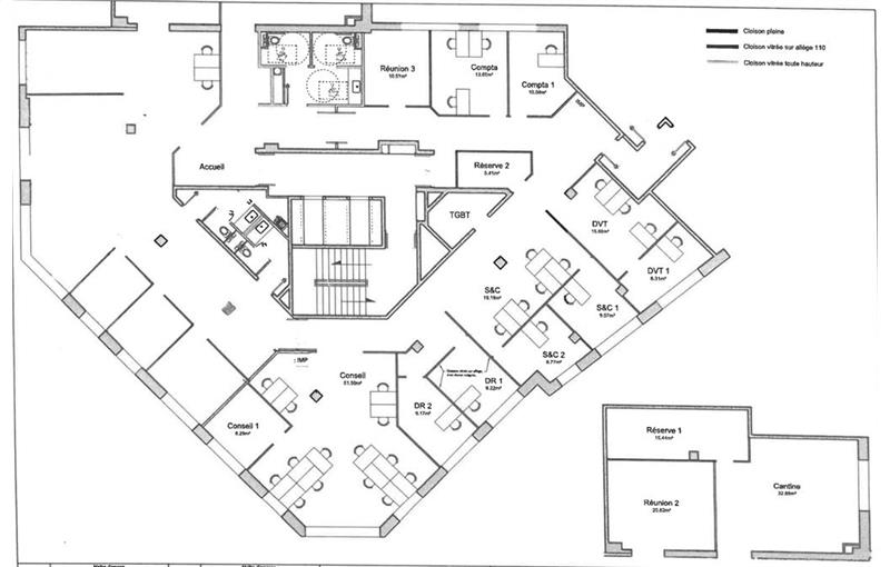 Location de bureau de 546 m² à Boulogne-Billancourt - 92100 plan - 1