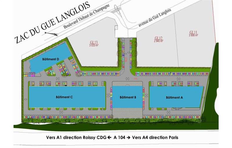 Location de bureau de 259 m² à Bussy-Saint-Martin - 77600 plan - 1