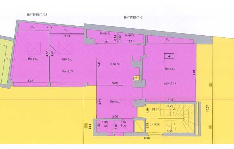 Location de bureau de 87 m² à Cachan - 94230 plan - 1