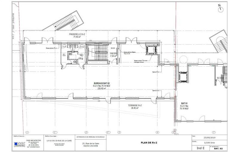 Location de bureau de 809 m² à Cachan - 94230 plan - 1