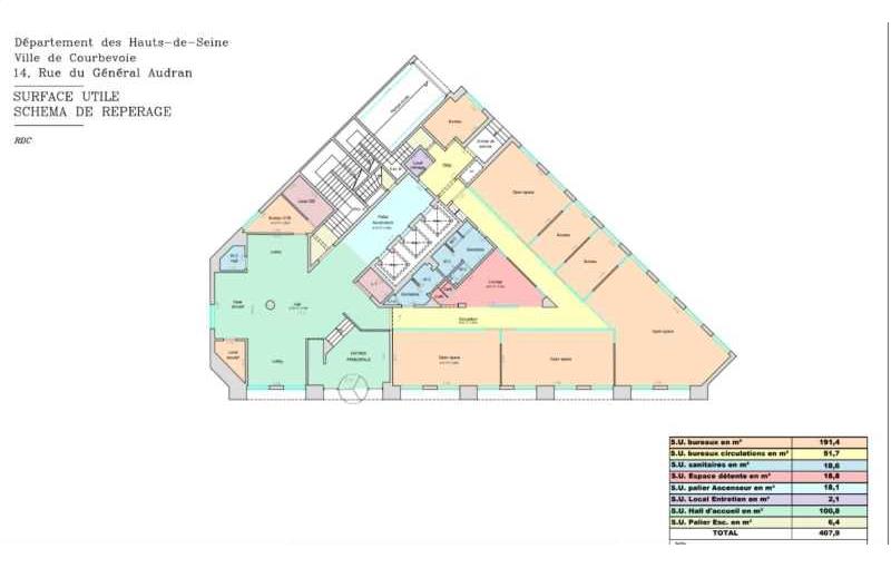 Location de bureau de 4 414 m² à Courbevoie - 92400 plan - 1