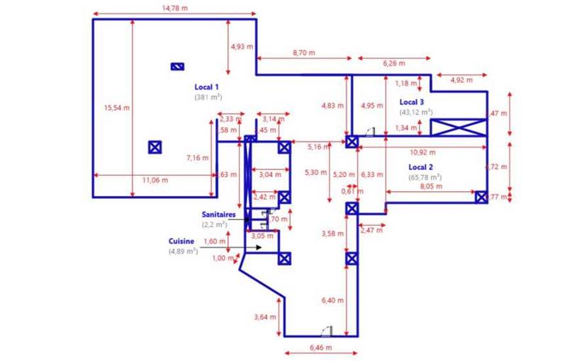 Location de bureau de 390 m² à Courbevoie - 92400 plan - 1