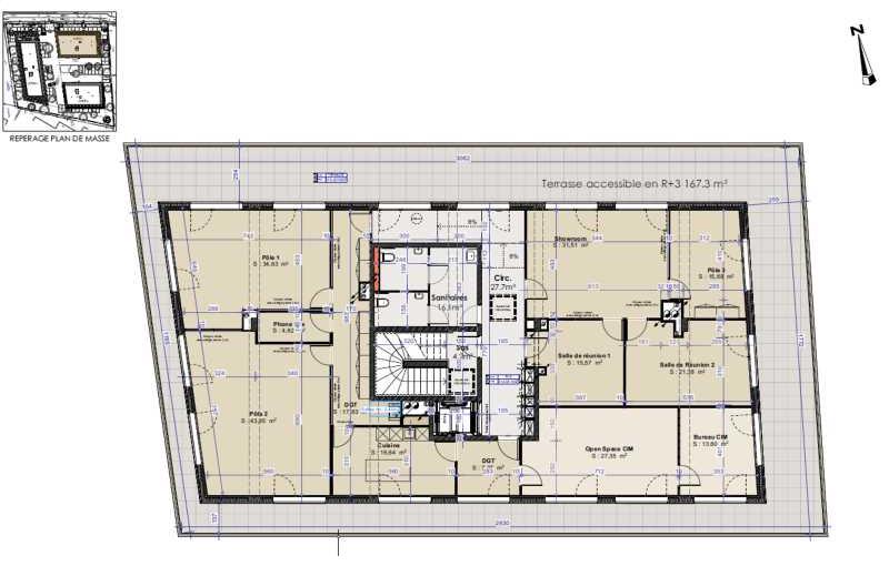 Location de bureau de 209 m² à Dardilly - 69570 plan - 1