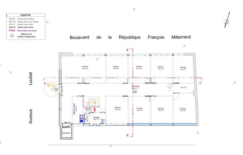 Location de bureau de 215 m² à Dunkerque - 59140 plan - 1