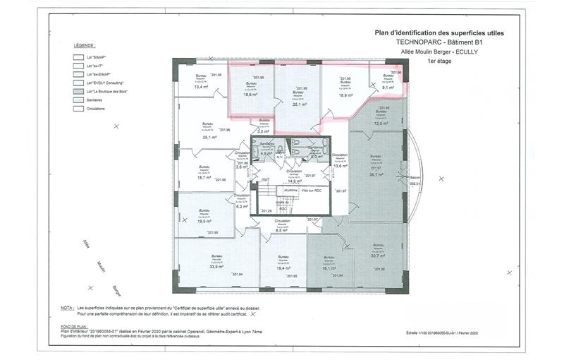 Location de bureau de 106 m² à Écully - 69130 plan - 1