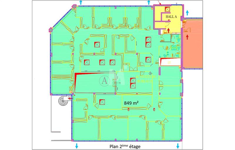 Location de bureau de 849 m² à Fleury-Mérogis - 91700 plan - 1