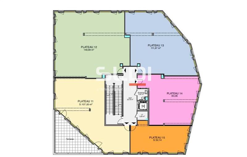 Location de bureau de 253 m² à Gleizé - 69400 plan - 1