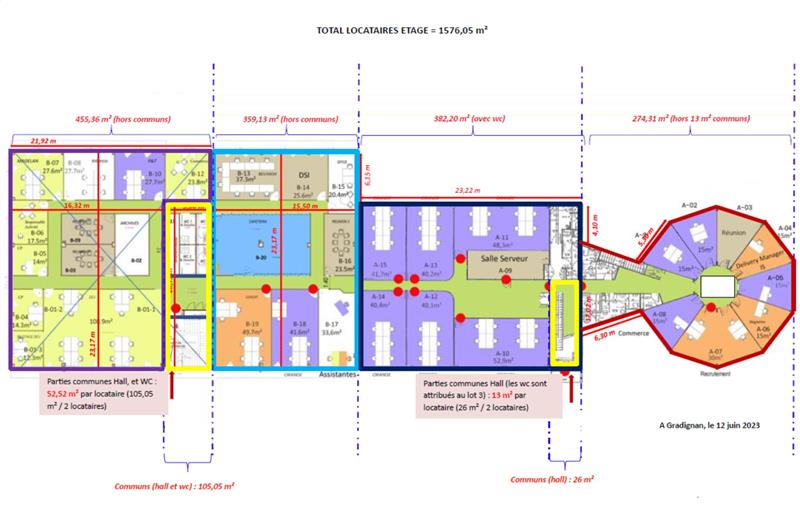 Location de bureau de 1 207 m² à Gradignan - 33170 plan - 1