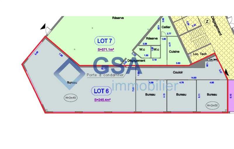 Location de bureau de 369 m² à Grigny - 91350 plan - 1