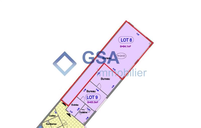 Location de bureau de 369 m² à Grigny - 91350 plan - 1