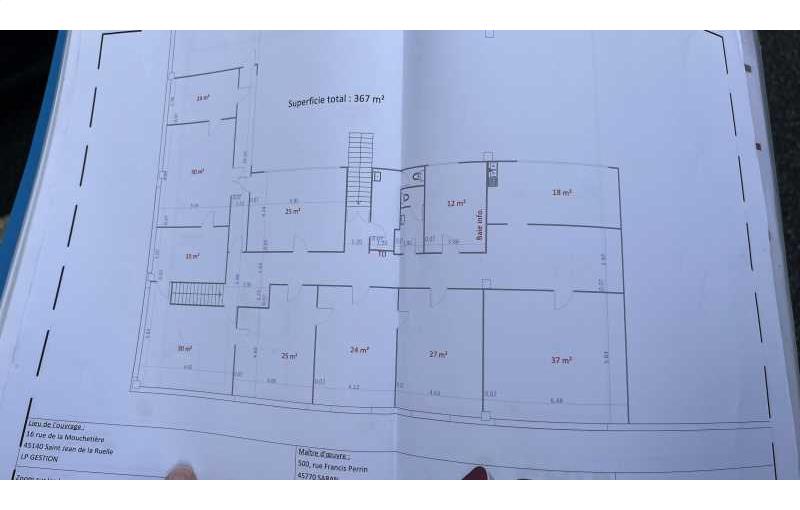 Location de bureau de 367 m² à Ingré - 45140 plan - 1