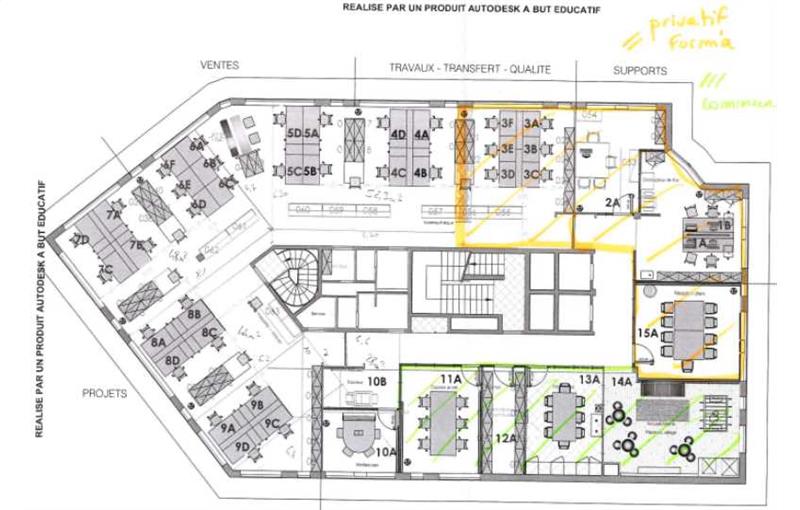 Location de bureau de 501 m² à Issy-les-Moulineaux - 92130 plan - 1