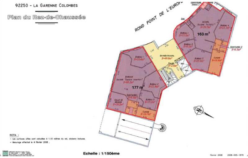 Location de bureau de 1 716 m² à La Garenne-Colombes - 92250 plan - 1