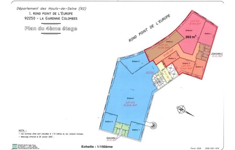 Location de bureau de 203 m² à La Garenne-Colombes - 92250 plan - 1