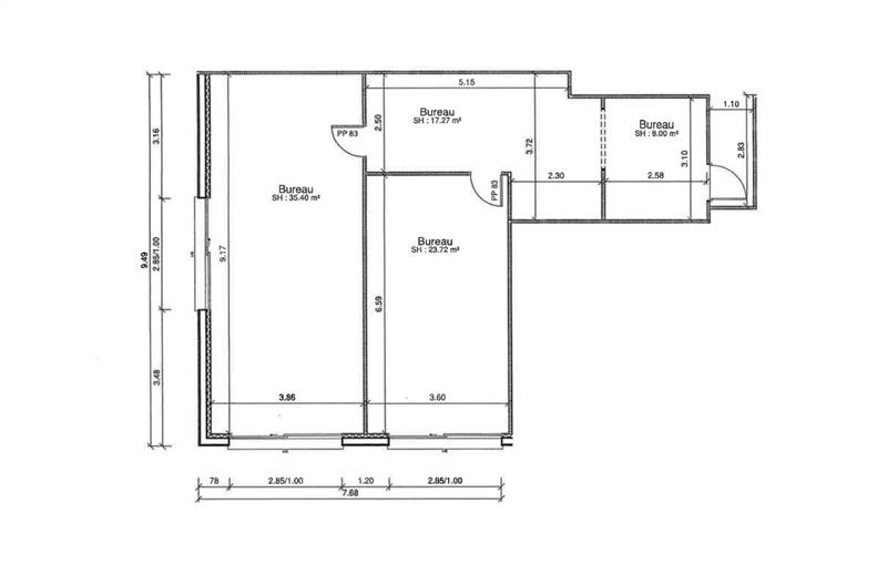 Location de bureau de 90 m² à Le Grand-Quevilly - 76120 plan - 1