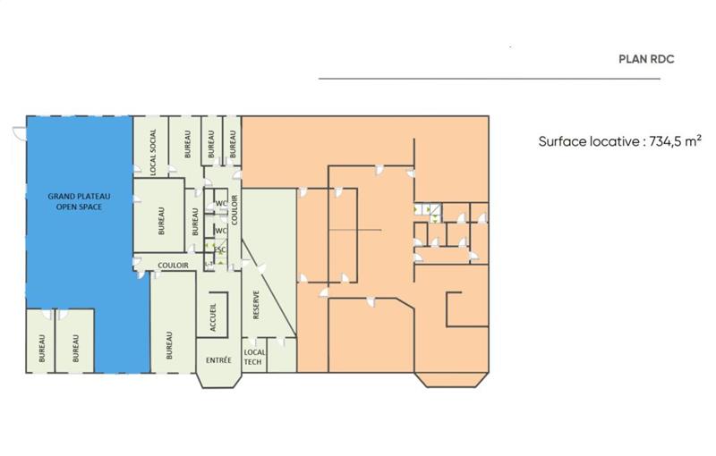 Location de bureau de 1 740 m² à Lens - 62300 plan - 1