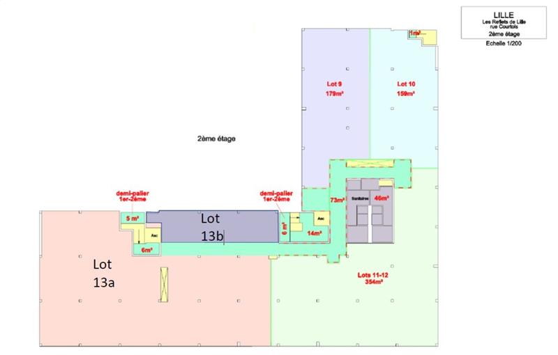 Location de bureau de 216 m² à Lille - 59000 plan - 1