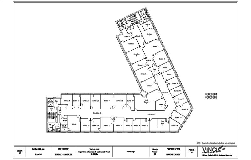 Location de bureau de 1 461 m² à Lille - 59000 plan - 1