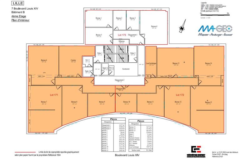 Location de bureau de 418 m² à Lille - 59000 plan - 1