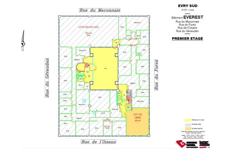 Location de bureau de 997 m² à Lisses - 91090 plan - 1