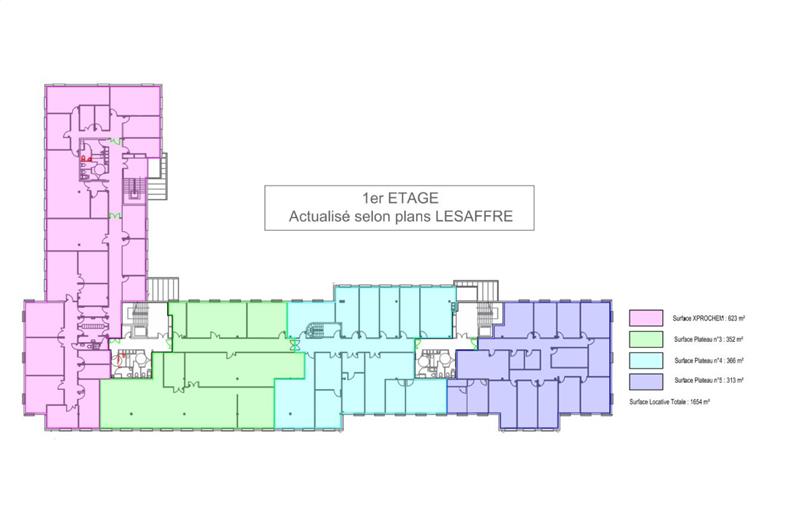 Location de bureau de 2 243 m² à Loos - 59120 plan - 1