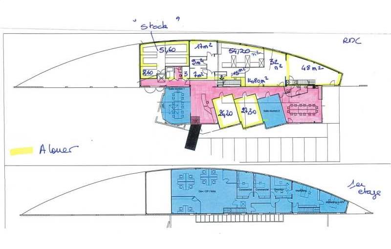 Location de bureau de 394 m² à Lormont - 33310 plan - 1