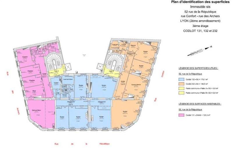 Location de bureau de 146 m² à Lyon 2 - 69002 plan - 1