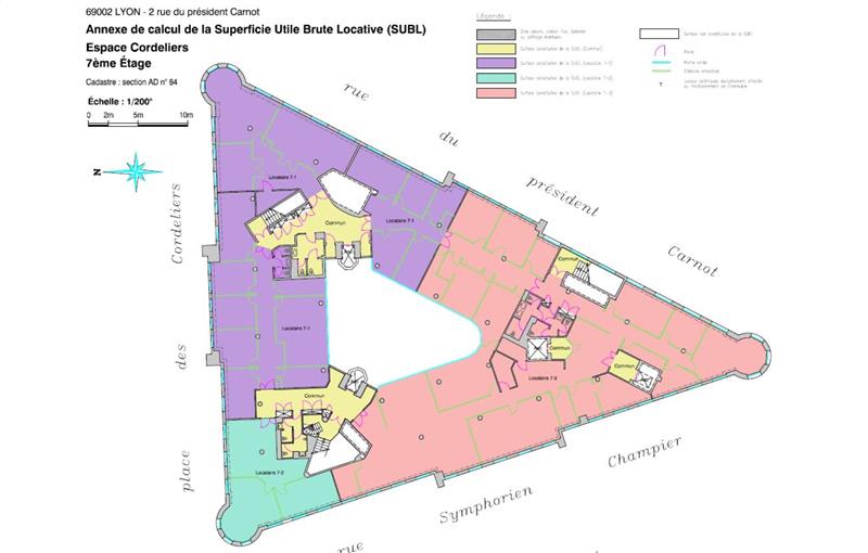 Location de bureau de 1 252 m² à Lyon 2 - 69002 plan - 1