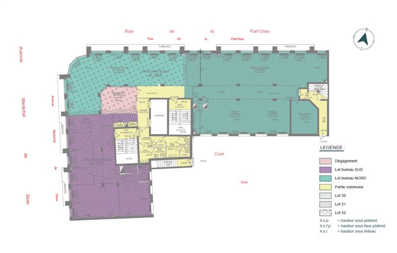 Location de bureau de 580 m² à Lyon 3 - 69003 plan - 1