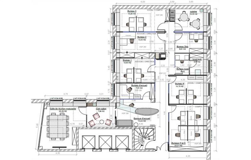 Location de bureau de 208 m² à Lyon 3 - 69003 plan - 1