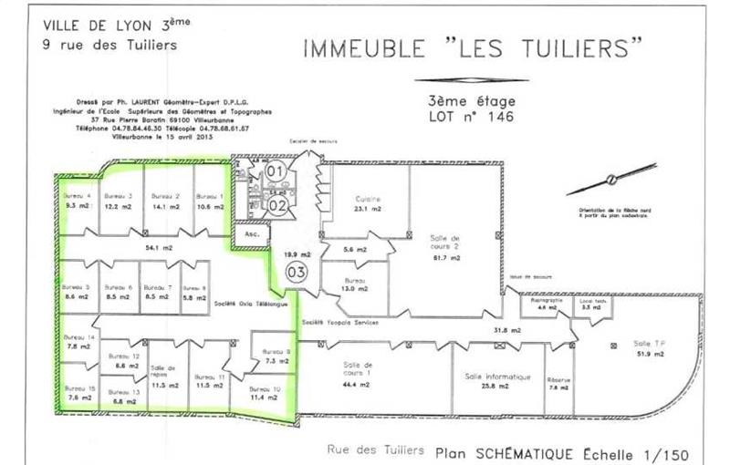 Location de bureau de 223 m² à Lyon 3 - 69003 plan - 1