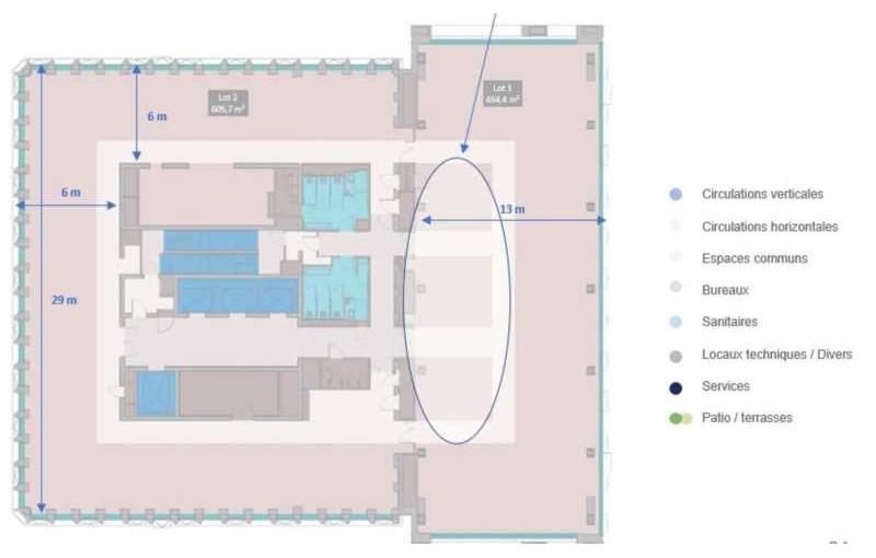 Location de bureau de 606 m² à Lyon 3 - 69003 plan - 1