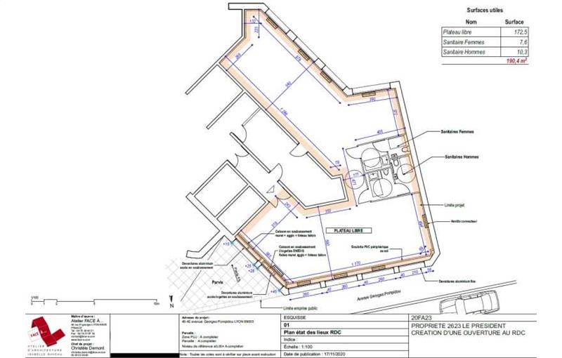 Location de bureau de 1 089 m² à Lyon 3 - 69003 plan - 1