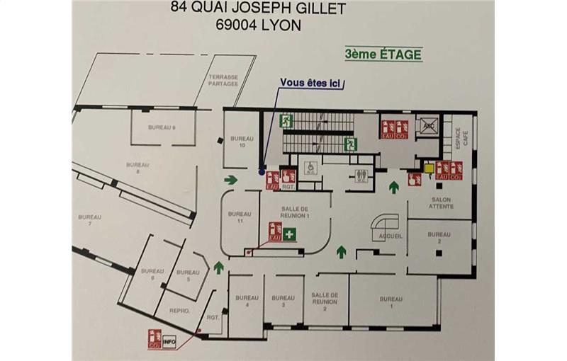 Location de bureau de 845 m² à Lyon 4 - 69004 plan - 1